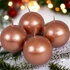 Kép 2/3 - 4 db-os Rosegold Metál Gömb Gyertya