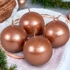 Kép 3/3 - 4 db-os Rosegold Metál Gömb Gyertya
