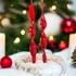 Kép 2/3 - 4 db-os Bordó Lakkozott Csavart Adventi Gyertya