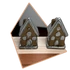 Kép 1/3 - 2 db-os Mini Ezüst-Barna házikó Poly